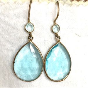 Faceted Sky Blue Quartz Earrings